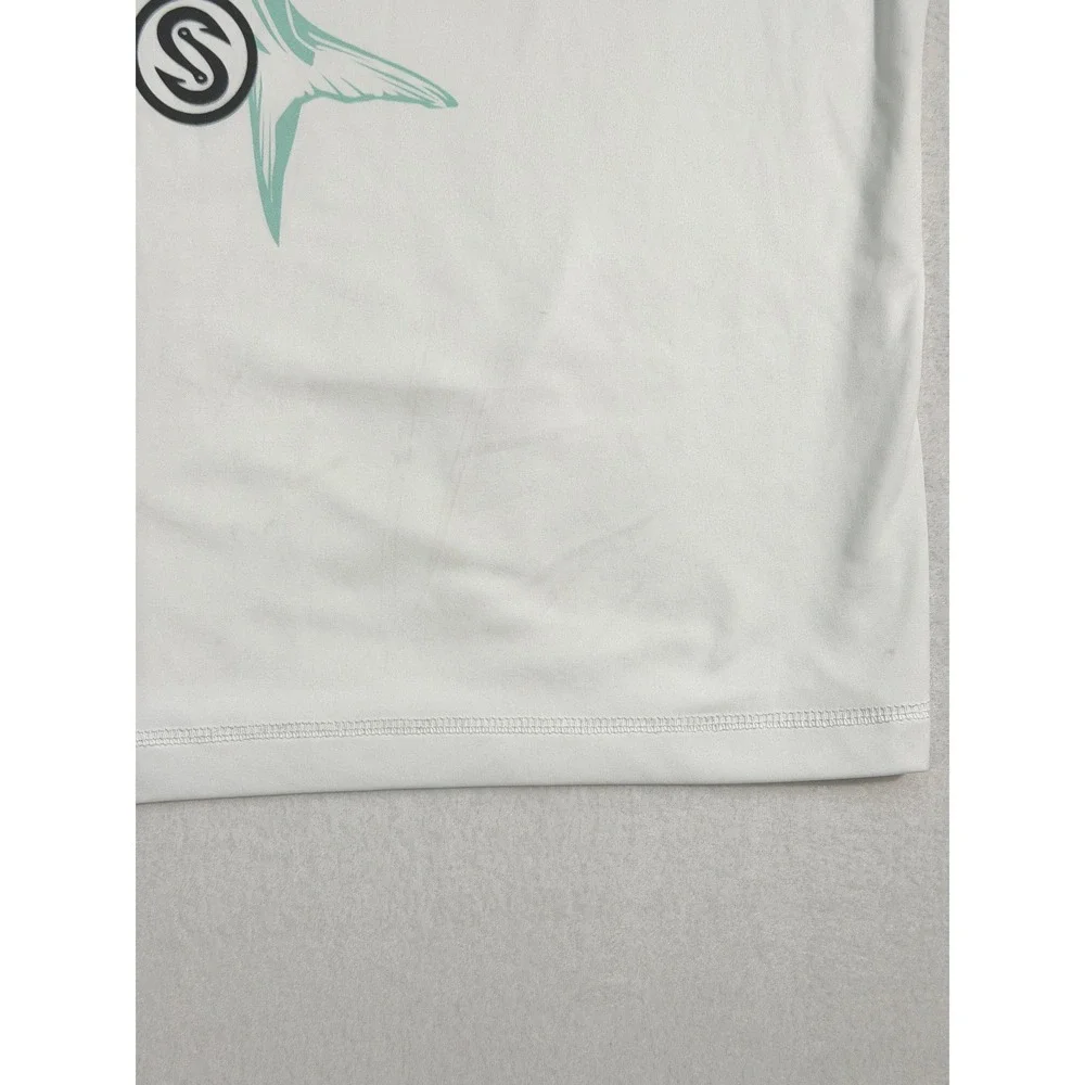 Scales Gear Men's Silver King Performance Fishing Shirt Large White SPF 50 - Picture 10 of 10